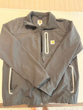 Carhartt Men's Charcoal Gray Softshell Jacket with Chest Zip Pocket